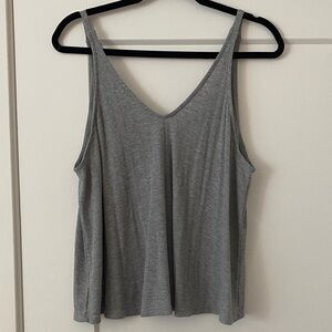 Free People Gray V-Neck Tank Top